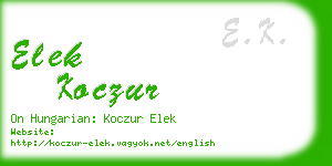 elek koczur business card